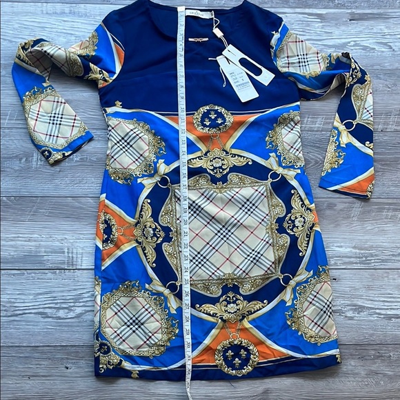 GRIFFLIN Colorful Long Sleeve Dress with Geometric Patterns - Picture 7 of 8